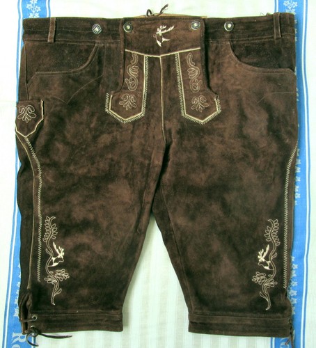 Bestickte braune kniebundhose - braune,