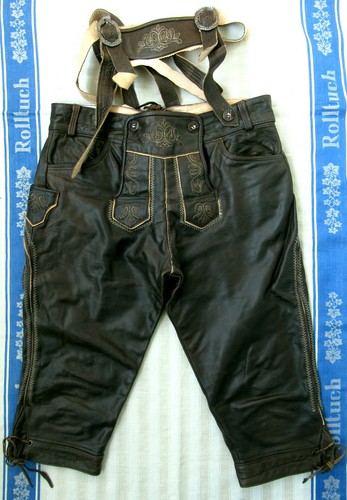 Bestickte braune kniebundhose - braune,