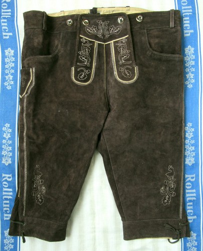Bestickte braune kniebundhose - bestickte,