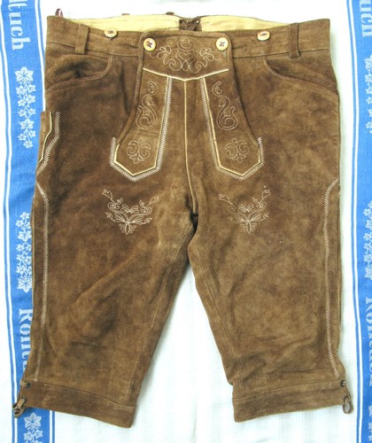 Bestickte braune kniebundhose - bestickte,