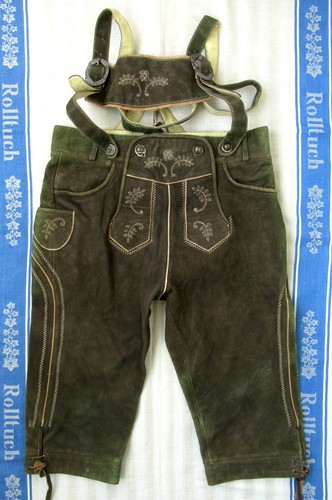 Bestickte grüne kniebundhose - bestickte,