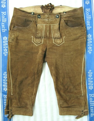 Bestickte braune kniebundhose - bestickte,