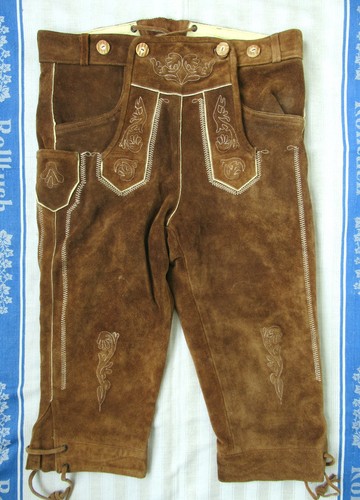 Bestickte braune kniebundhose - bestickte,