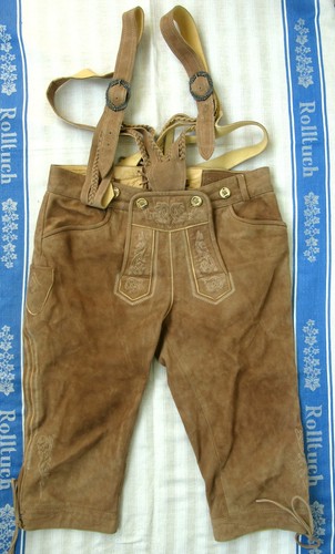 Bestickte braune kniebundhose - bestickte,