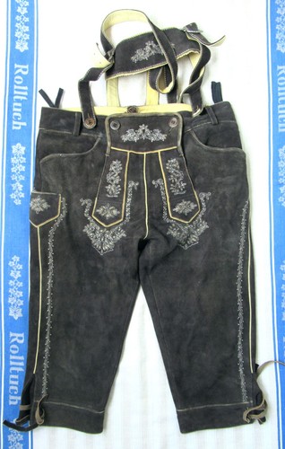 Bestickte braune kniebundhose - bestickte,